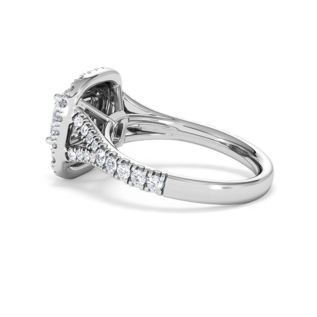Anastasia GIA Diamond Halo Engagement Ring 18K White Gold 1.85ct G/VS