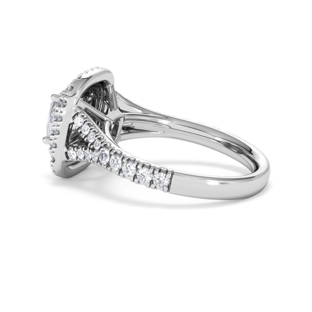 Anastasia GIA Diamond Halo Engagement Ring 18K White Gold 1.85ct G/VS