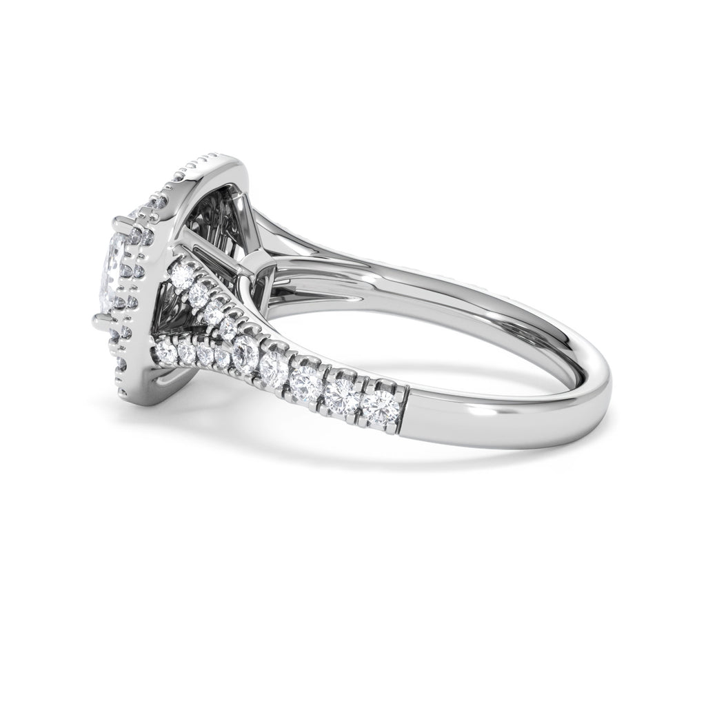 Anastasia GIA Diamond Halo Engagement Ring 18K White Gold 1.85ct G/VS