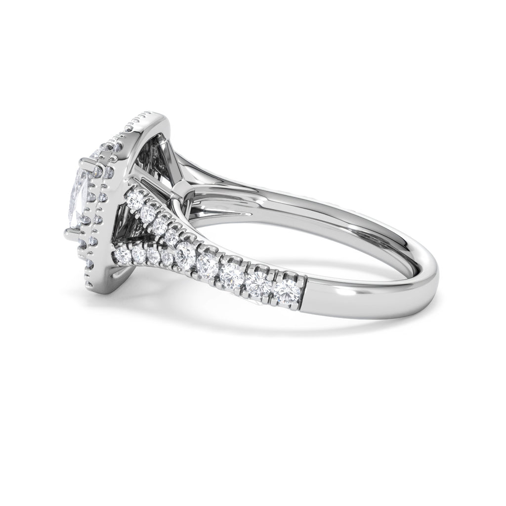 Anastasia GIA Diamond Halo Engagement Ring 18K White Gold 1.85ct G/VS