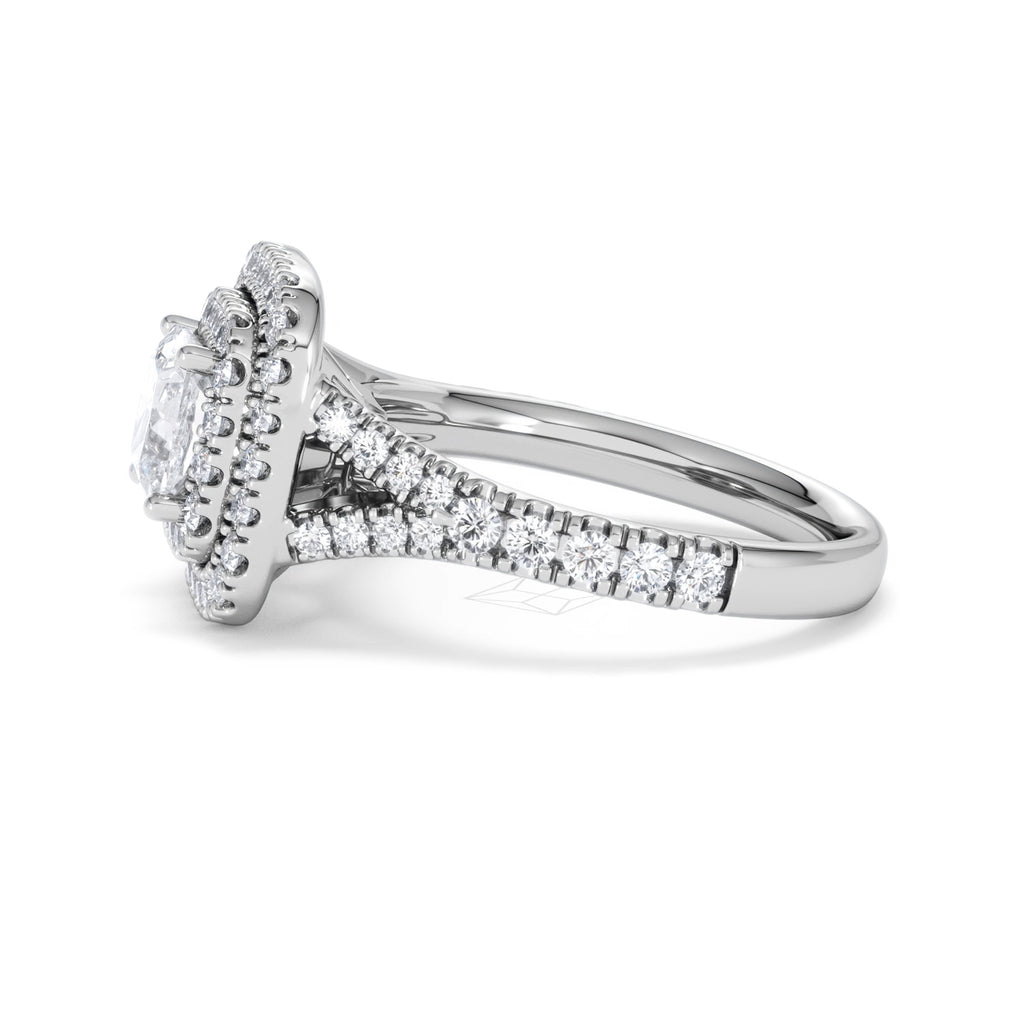Anastasia Lab Diamond Halo Engagement Ring 18K White Gold 1.85ct F/VS1