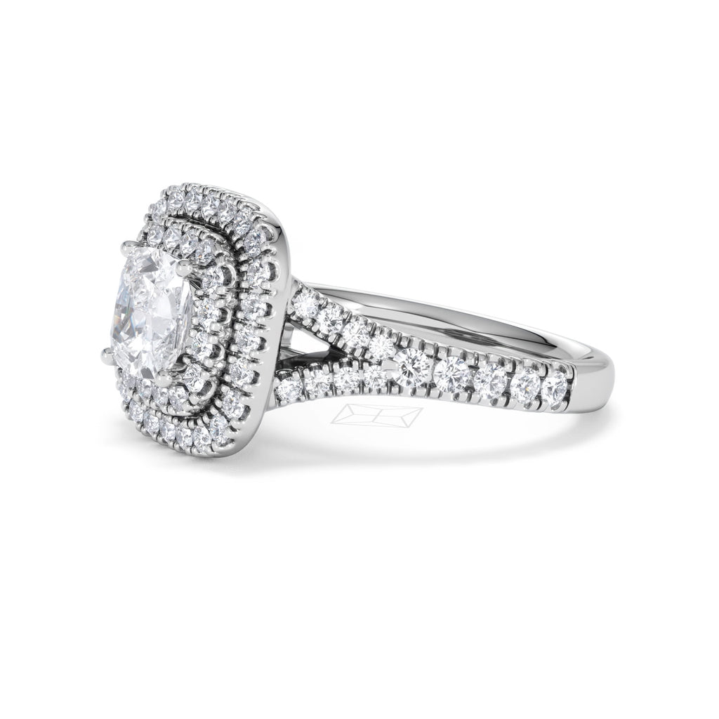 Anastasia Lab Diamond Halo Engagement Ring in Platinum 1.85ct F/VS1