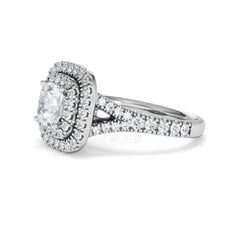 Anastasia GIA Diamond Halo Engagement Ring 18K White Gold 1.85ct G/VS