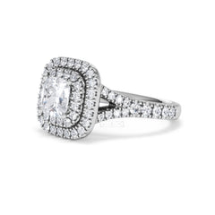 Anastasia GIA Diamond Halo Engagement Ring 18K White Gold 1.85ct G/VS