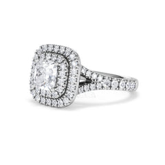 Anastasia GIA Diamond Halo Engagement Ring 18K White Gold 1.85ct G/VS