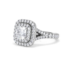 Anastasia GIA Diamond Halo Engagement Ring 18K White Gold 1.85ct G/VS