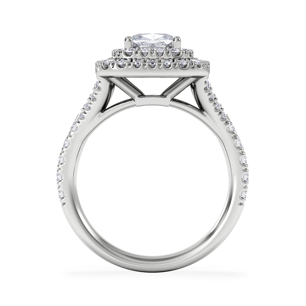 Anastasia GIA Diamond Halo Engagement Ring in Platinum 1.85ct G/VS2