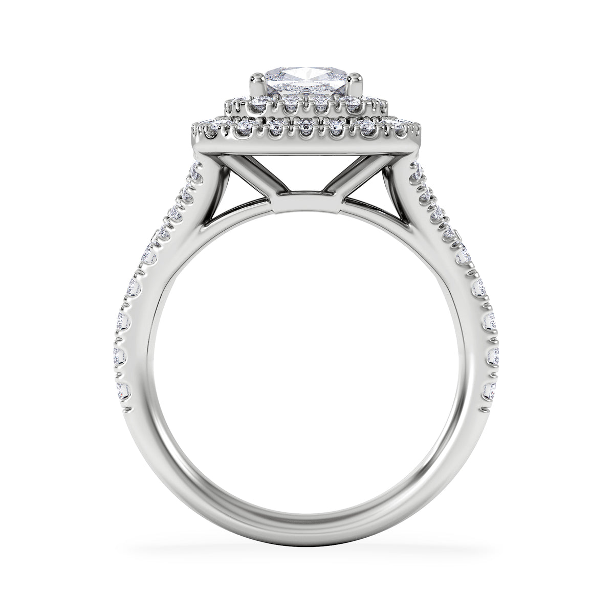 Anastasia GIA Diamond Halo Engagement Ring in Platinum 1.85ct G/VS2