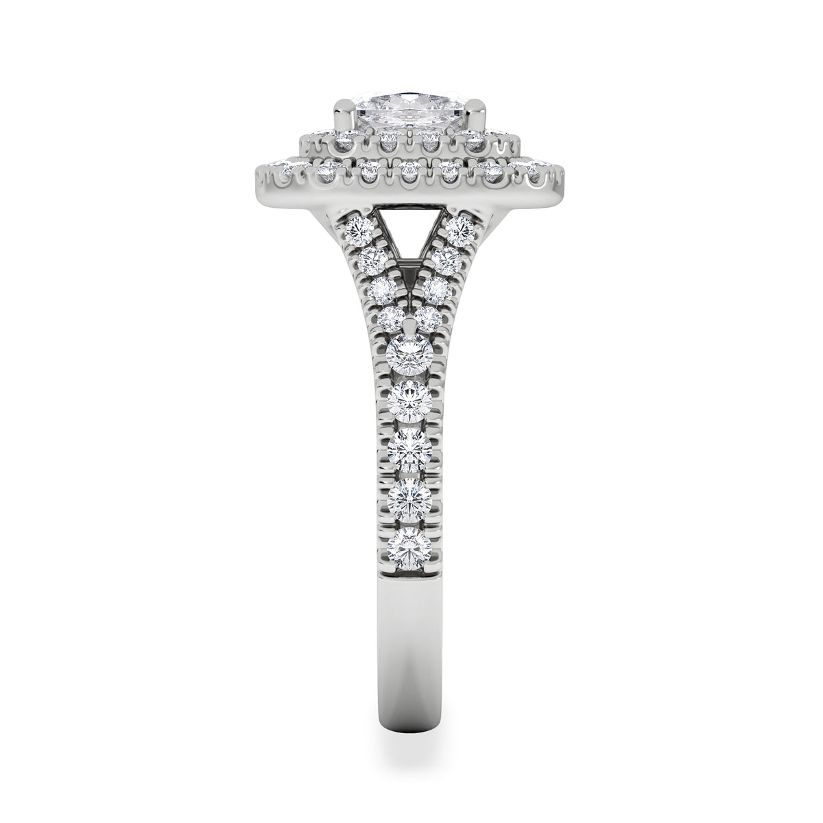 Anastasia GIA Diamond Halo Engagement Ring 18K White Gold 1.85ct G/VS2