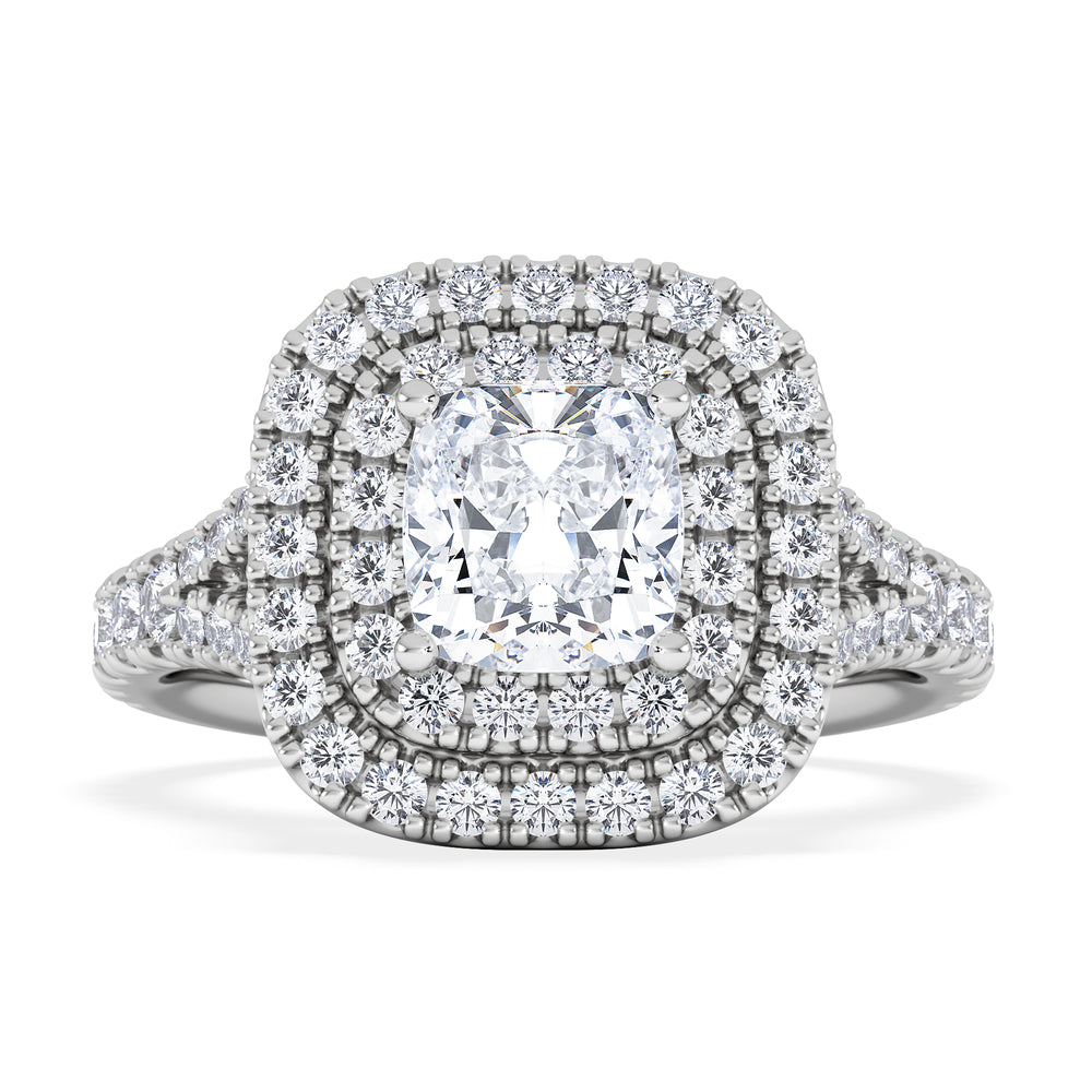 Anastasia GIA Diamond Halo Engagement Ring in Platinum 1.85ct G/VS2