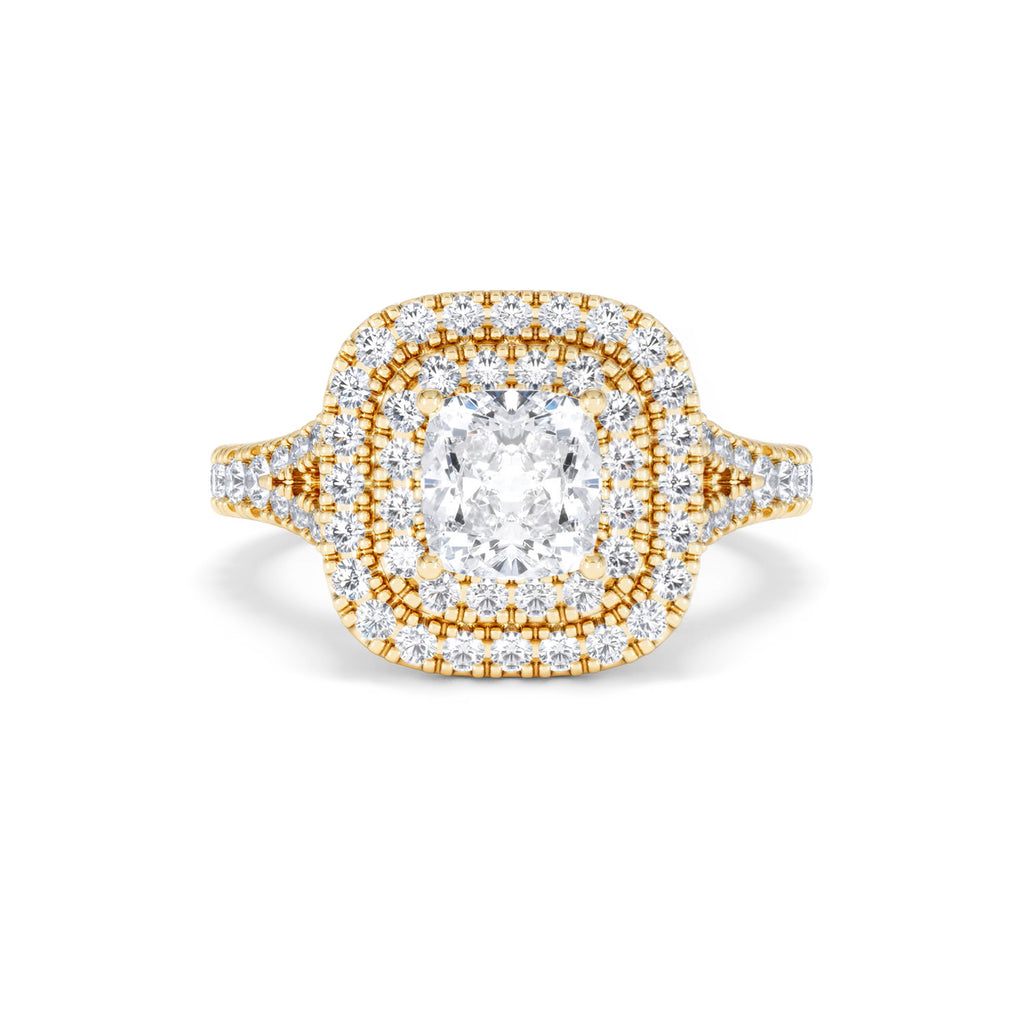 Anastasia GIA Diamond Halo Engagement Ring in 18K Gold 1.85ct G/VS