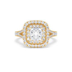 Anastasia GIA Diamond Halo Engagement Ring in 18K Gold 1.85ct G/VS