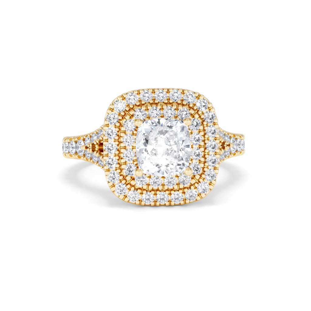 Anastasia GIA Diamond Halo Engagement Ring in 18K Gold 1.85ct G/VS