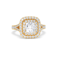 Anastasia GIA Diamond Halo Engagement Ring in 18K Gold 1.85ct G/VS