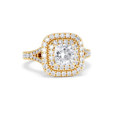 Anastasia GIA Diamond Halo Engagement Ring in 18K Gold 1.85ct G/VS