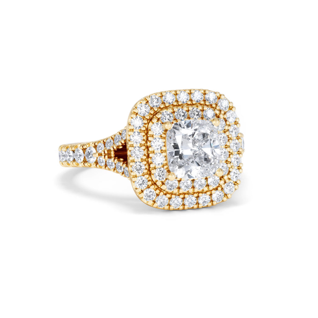Anastasia GIA Diamond Halo Engagement Ring in 18K Gold 1.85ct G/VS