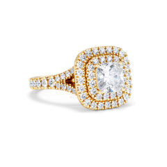 Anastasia GIA Diamond Halo Engagement Ring in 18K Gold 1.85ct G/VS