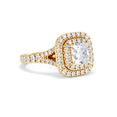 Anastasia GIA Diamond Halo Engagement Ring in 18K Gold 1.85ct G/VS