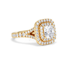 Anastasia GIA Diamond Halo Engagement Ring in 18K Gold 1.85ct G/VS
