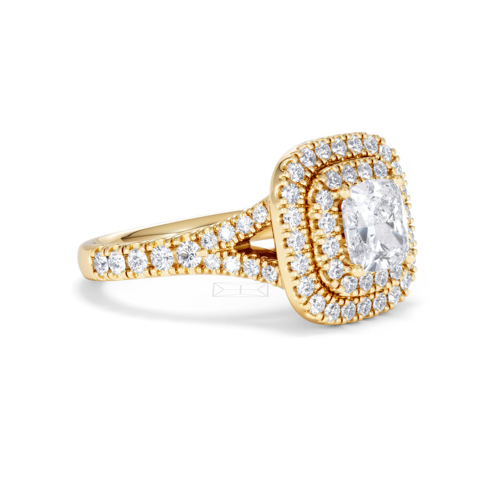 Anastasia GIA Diamond Halo Engagement Ring in 18K Gold 1.85ct G/VS