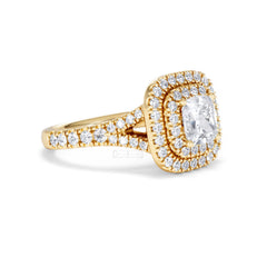 Anastasia GIA Diamond Halo Engagement Ring in 18K Gold 1.85ct G/VS