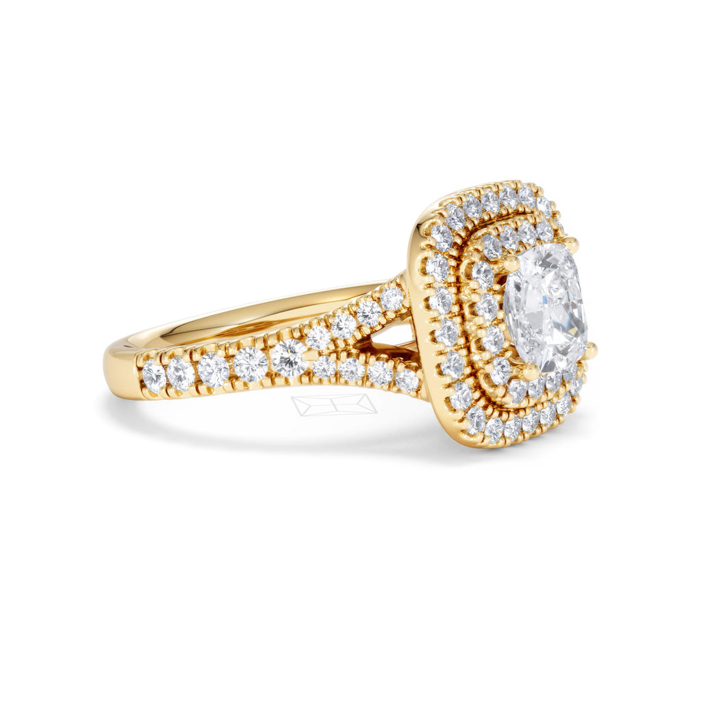 Anastasia GIA Diamond Halo Engagement Ring in 18K Gold 1.85ct G/VS
