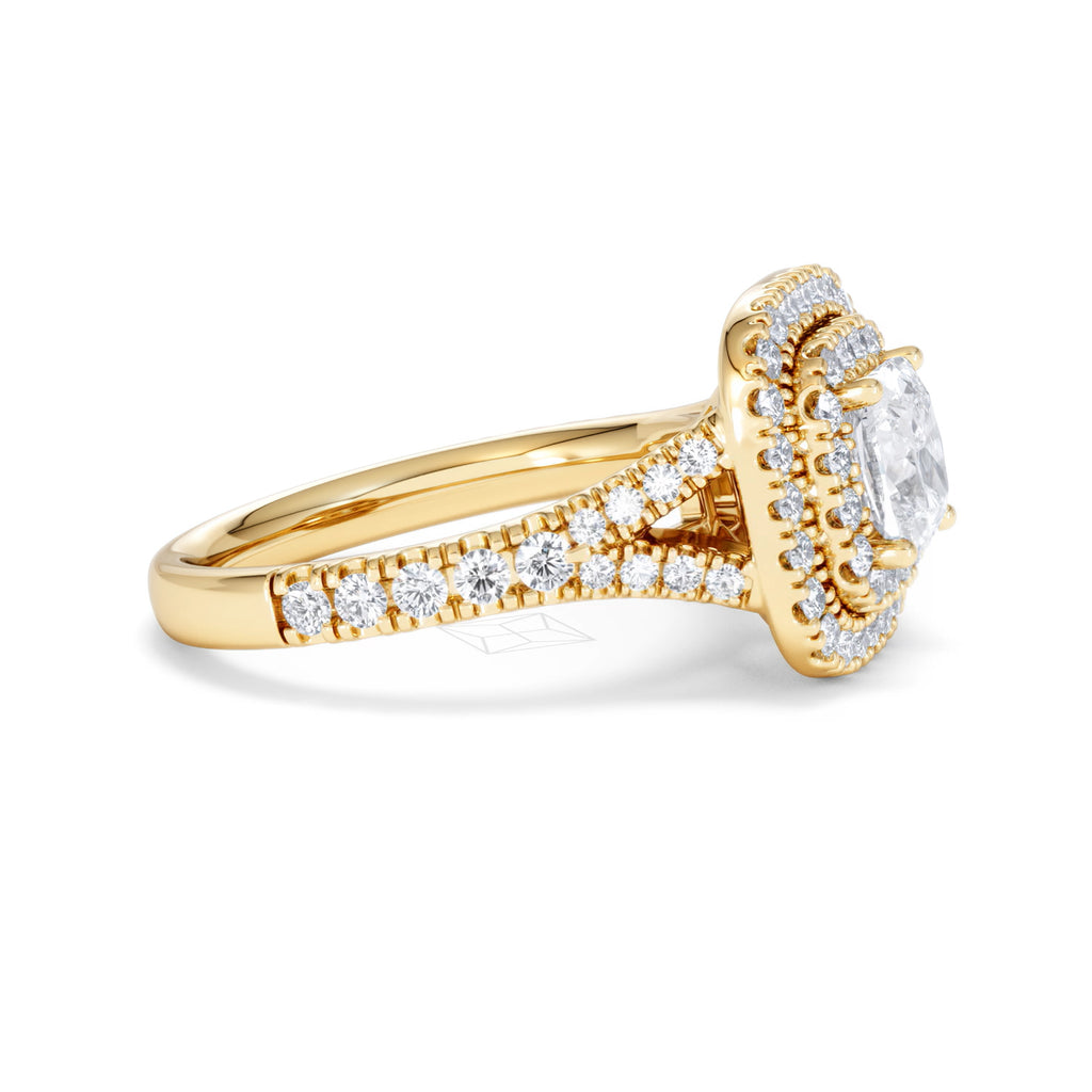 Anastasia GIA Diamond Halo Engagement Ring in 18K Gold 1.85ct G/VS
