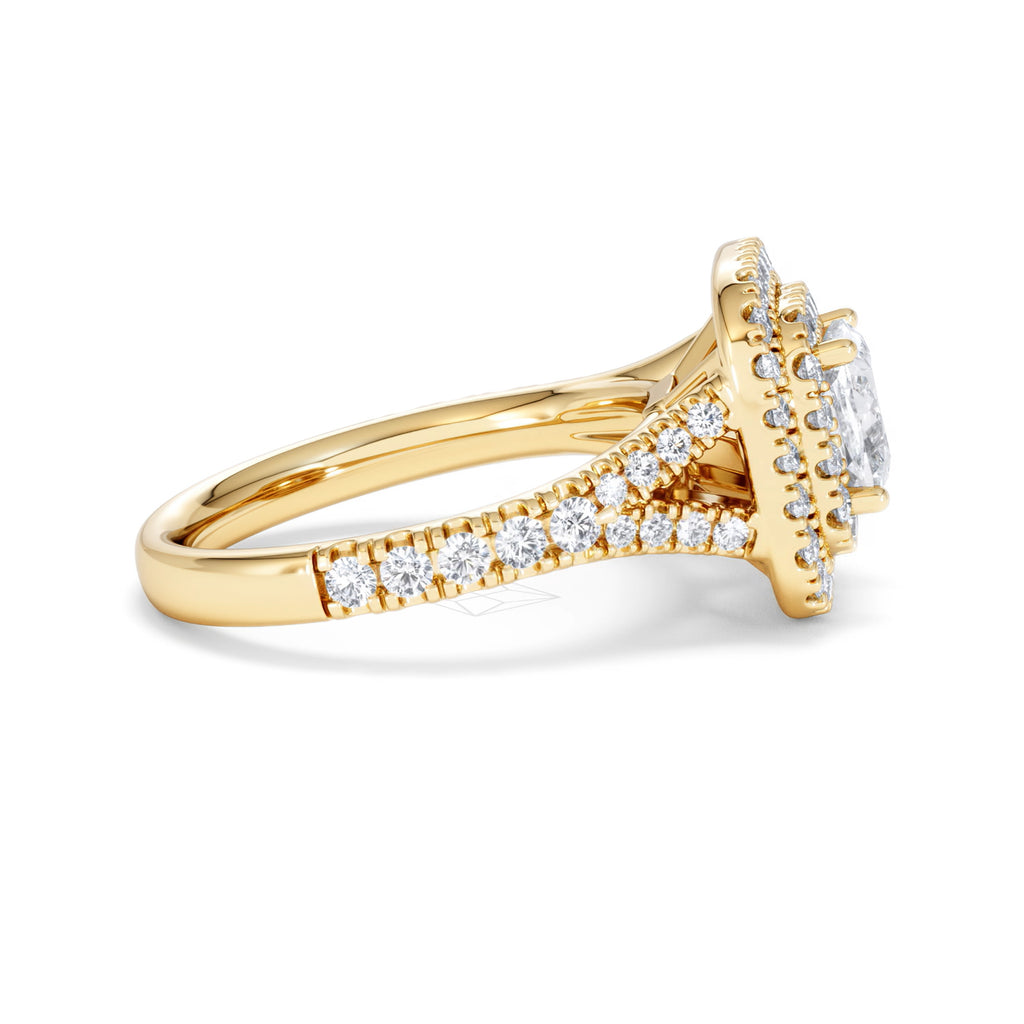 Anastasia GIA Diamond Halo Engagement Ring in 18K Gold 1.85ct G/VS