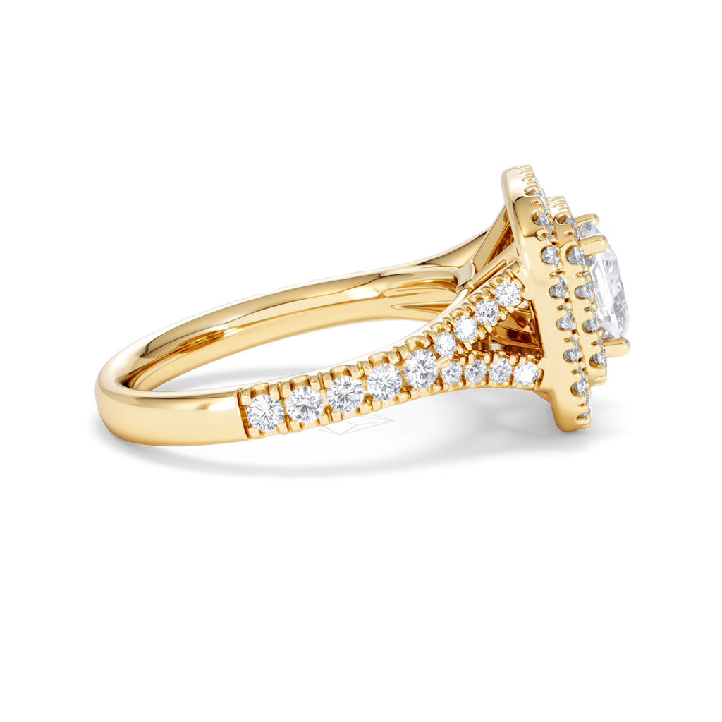 Anastasia GIA Diamond Halo Engagement Ring in 18K Gold 1.85ct G/VS