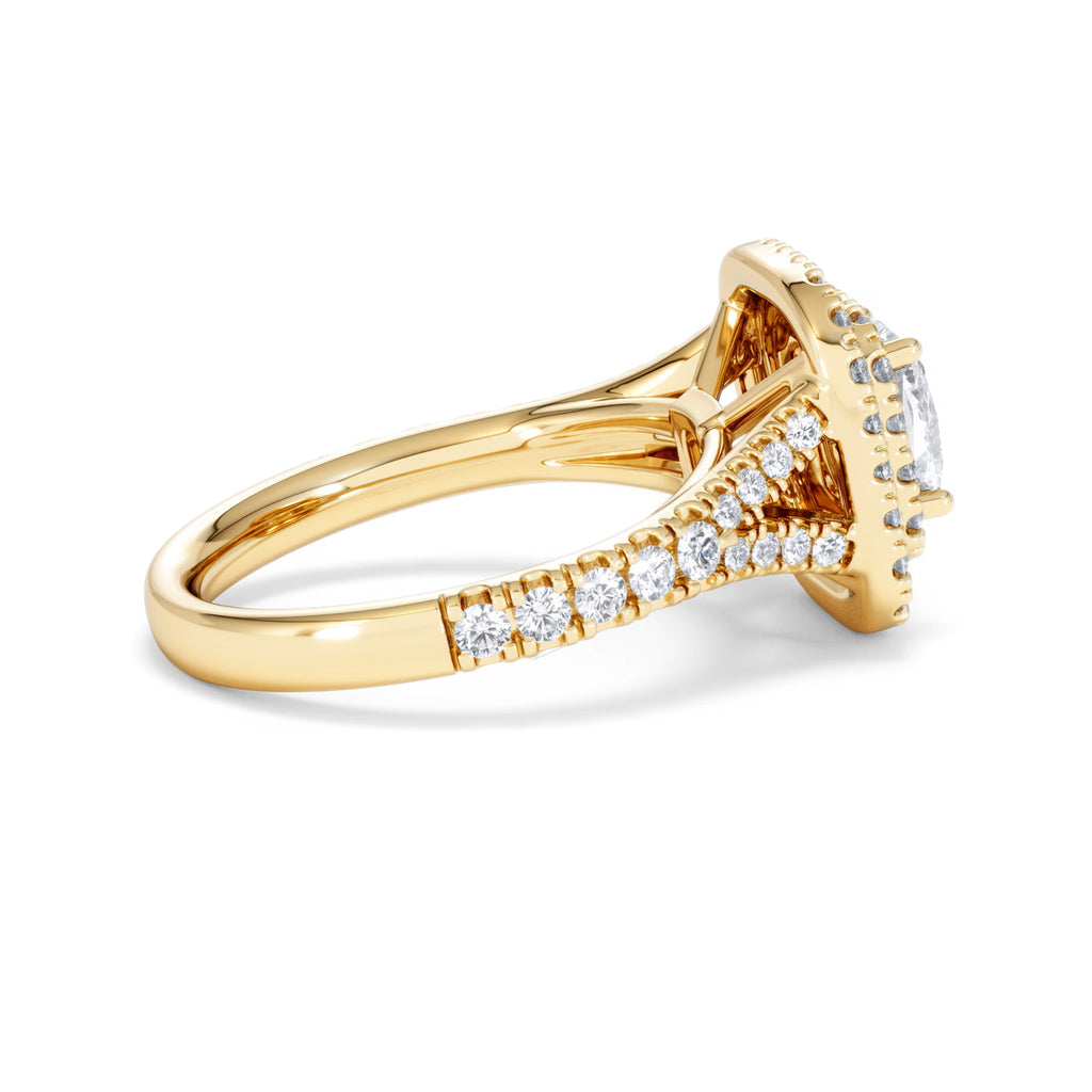 Anastasia GIA Diamond Halo Engagement Ring in 18K Gold 1.85ct G/VS