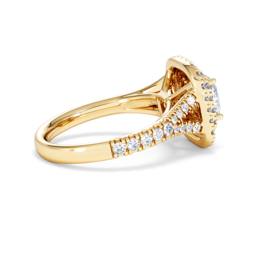 Anastasia GIA Diamond Halo Engagement Ring in 18K Gold 1.85ct G/VS
