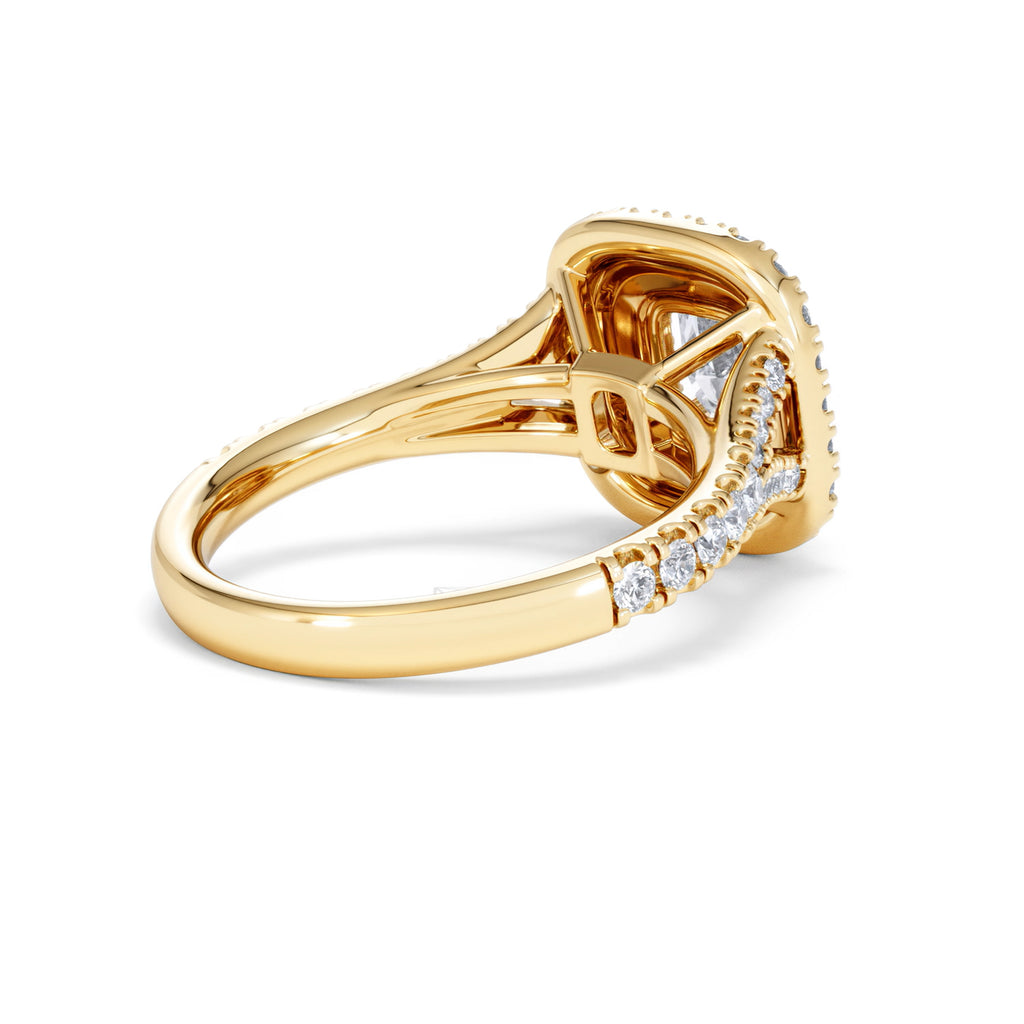 Anastasia GIA Diamond Halo Engagement Ring in 18K Gold 1.85ct G/VS
