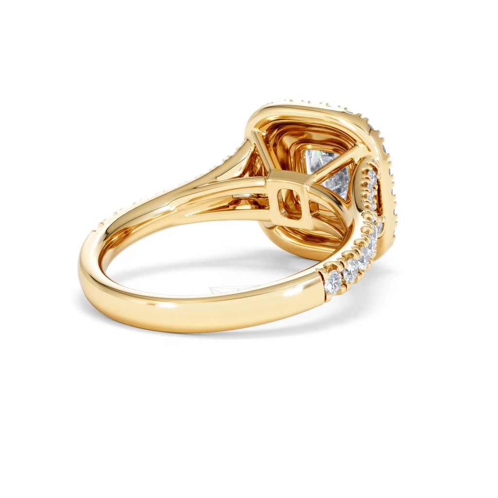 Anastasia GIA Diamond Halo Engagement Ring in 18K Gold 1.85ct G/VS