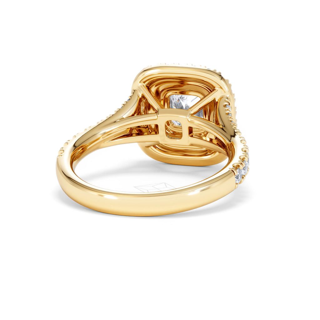 Anastasia GIA Diamond Halo Engagement Ring in 18K Gold 1.85ct G/VS