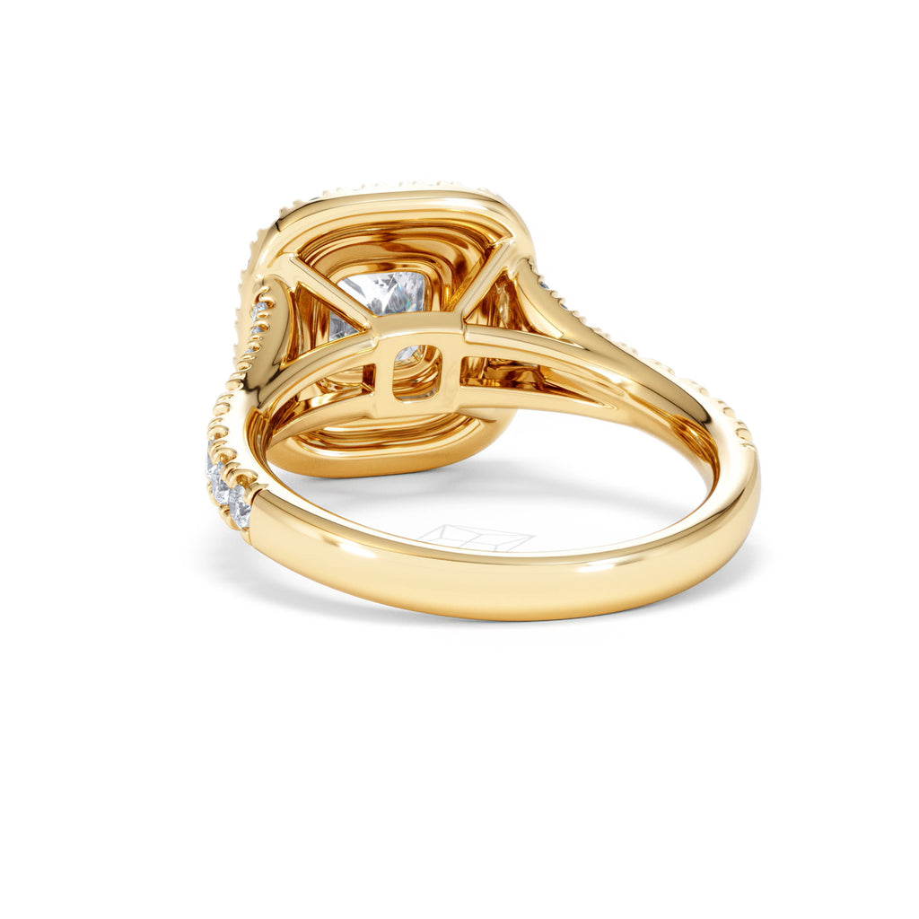 Anastasia GIA Diamond Halo Engagement Ring in 18K Gold 1.85ct G/VS