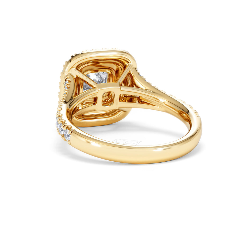 Anastasia GIA Diamond Halo Engagement Ring in 18K Gold 1.85ct G/VS