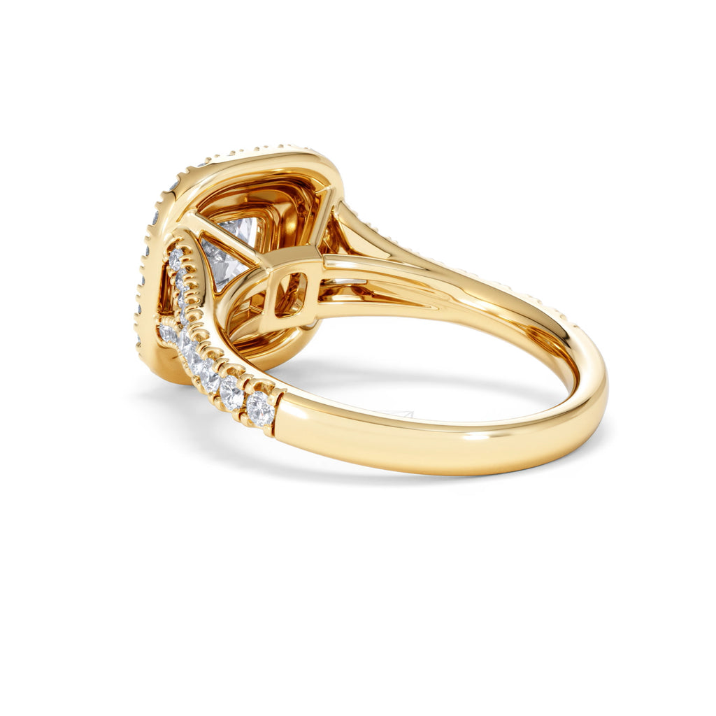 Anastasia GIA Diamond Halo Engagement Ring in 18K Gold 1.85ct G/VS