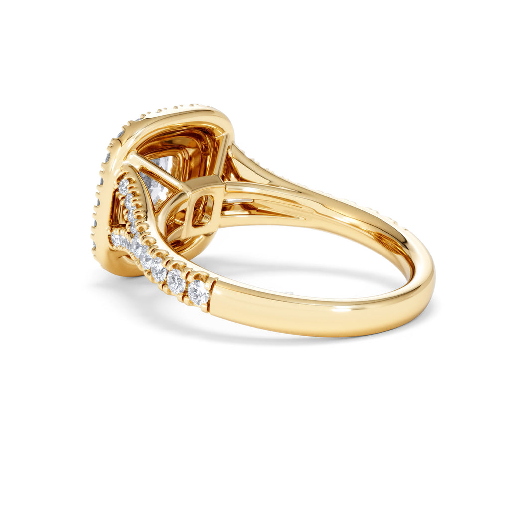 Anastasia GIA Diamond Halo Engagement Ring in 18K Gold 1.85ct G/VS