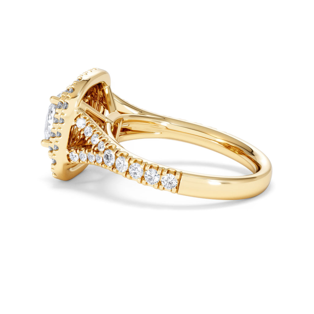 Anastasia GIA Diamond Halo Engagement Ring in 18K Gold 1.85ct G/VS