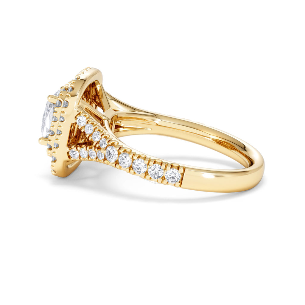 Anastasia GIA Diamond Halo Engagement Ring in 18K Gold 1.85ct G/VS
