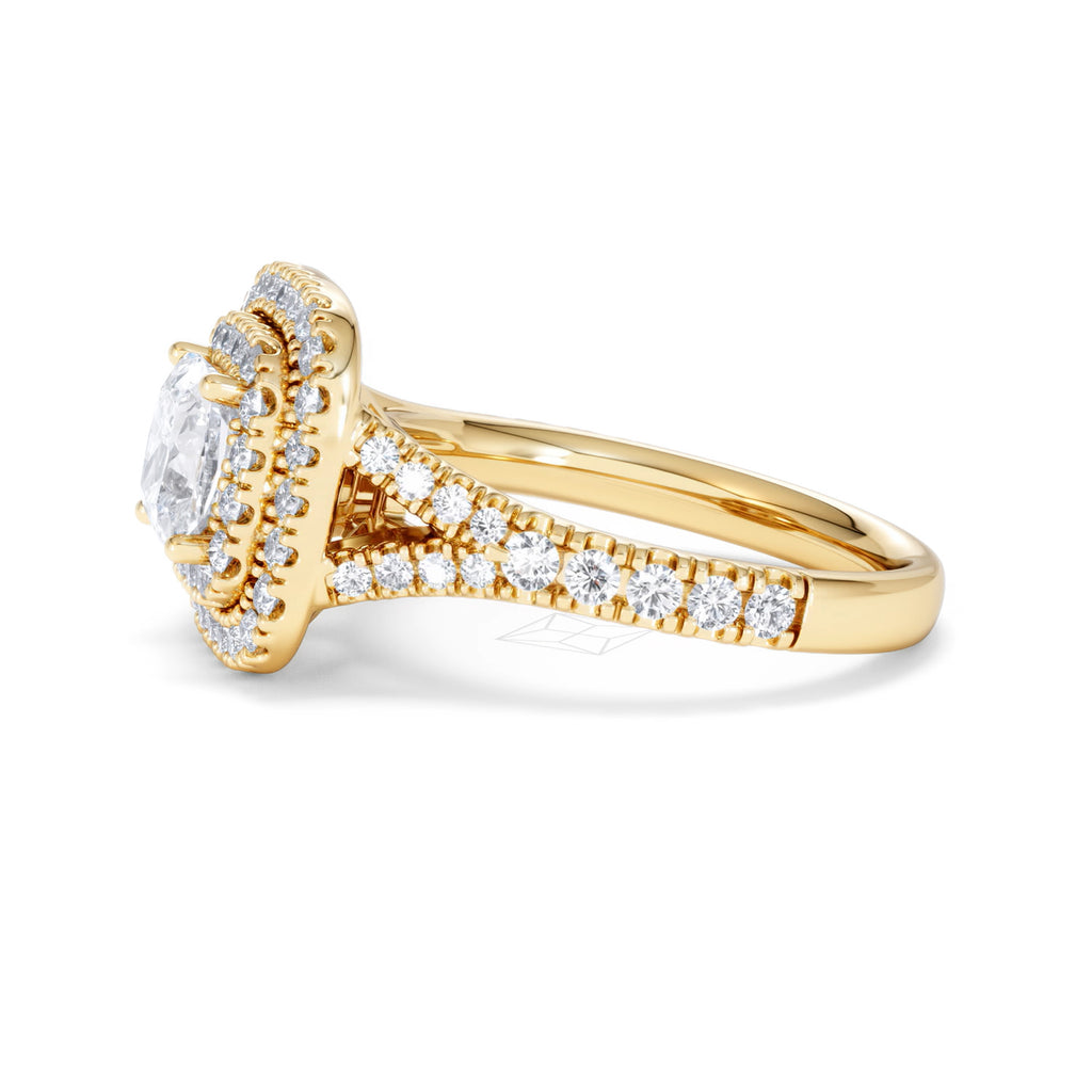 Anastasia GIA Diamond Halo Engagement Ring in 18K Gold 1.85ct G/VS