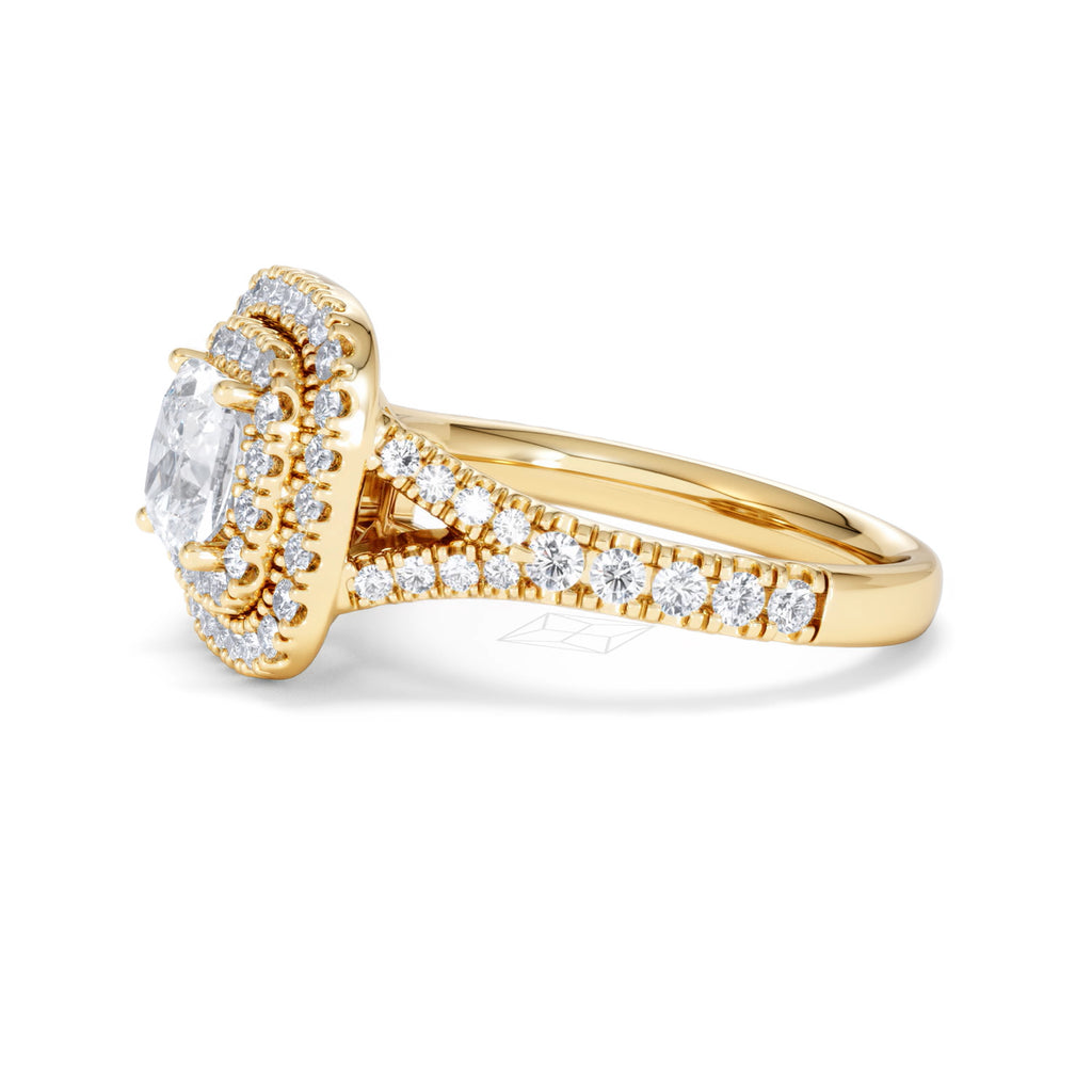 Anastasia GIA Diamond Halo Engagement Ring in 18K Gold 1.85ct G/VS