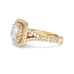 Anastasia GIA Diamond Halo Engagement Ring in 18K Gold 1.85ct G/VS