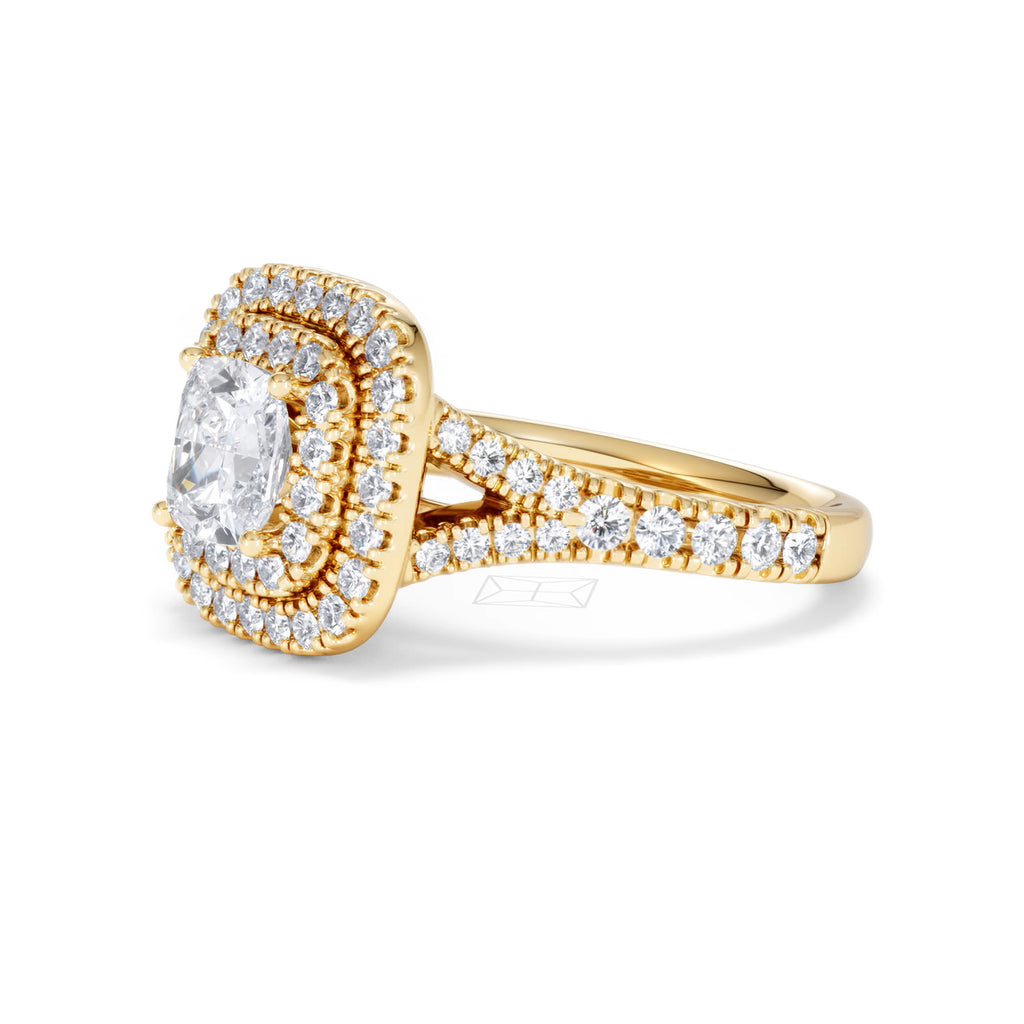 Anastasia GIA Diamond Halo Engagement Ring in 18K Gold 1.85ct G/VS