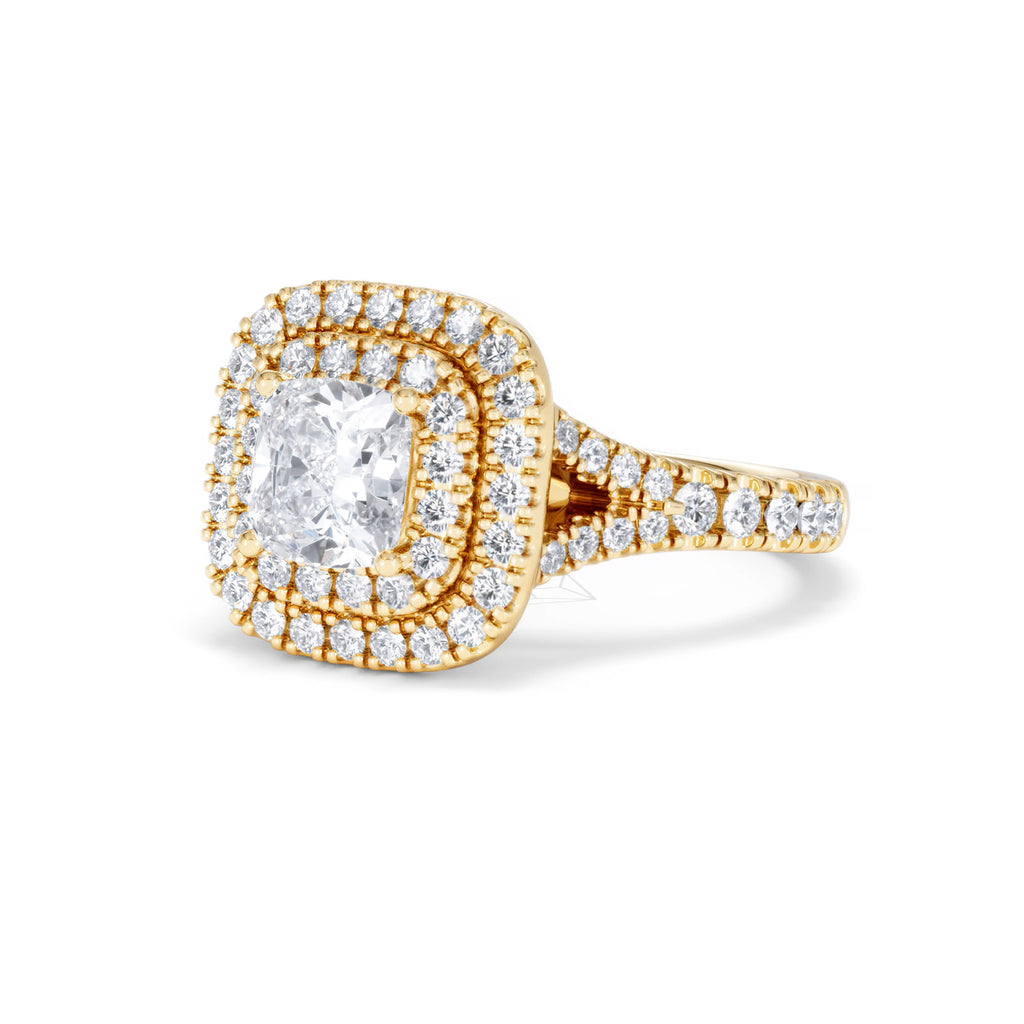 Anastasia GIA Diamond Halo Engagement Ring in 18K Gold 1.85ct G/VS