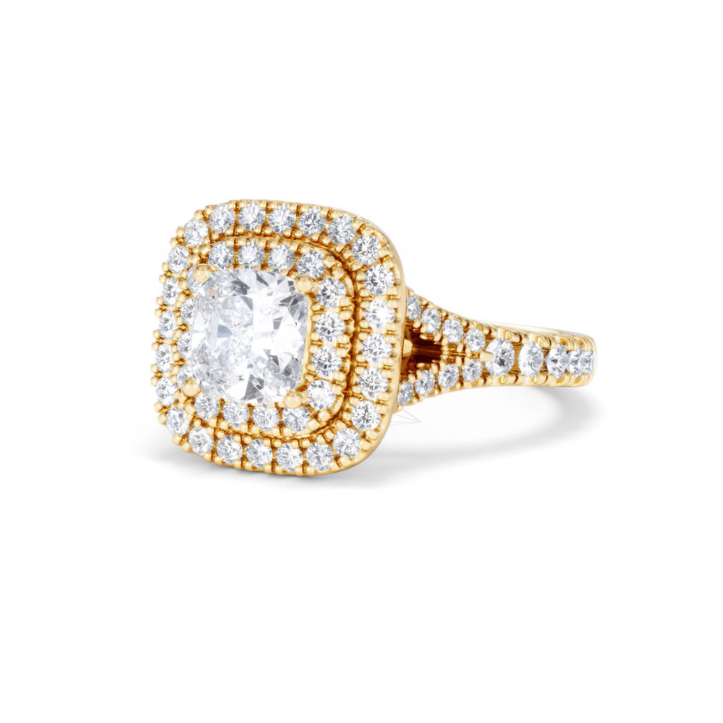 Anastasia GIA Diamond Halo Engagement Ring in 18K Gold 1.85ct G/VS