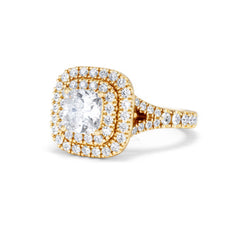 Anastasia GIA Diamond Halo Engagement Ring in 18K Gold 1.85ct G/VS