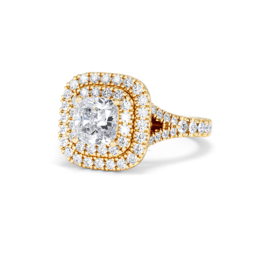 Anastasia GIA Diamond Halo Engagement Ring in 18K Gold 1.85ct G/VS