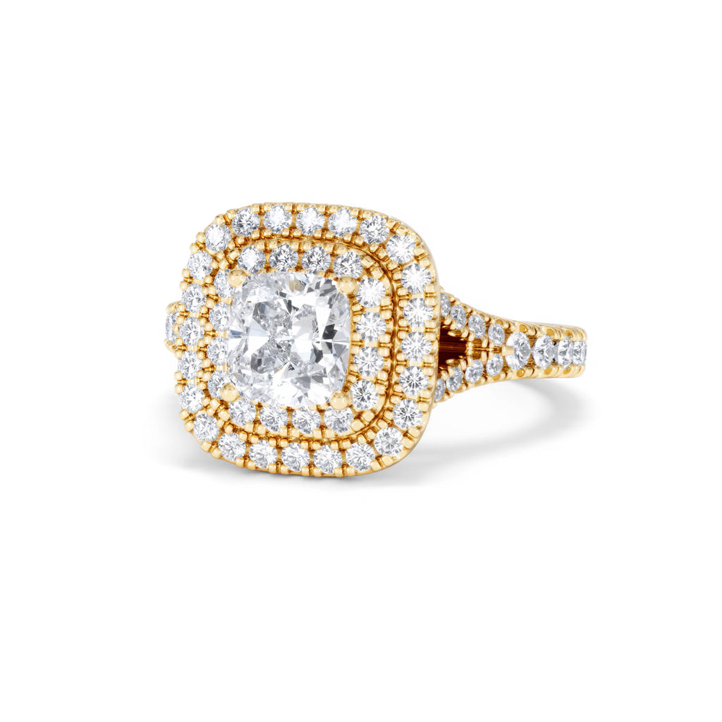 Anastasia GIA Diamond Halo Engagement Ring in 18K Gold 1.85ct G/VS