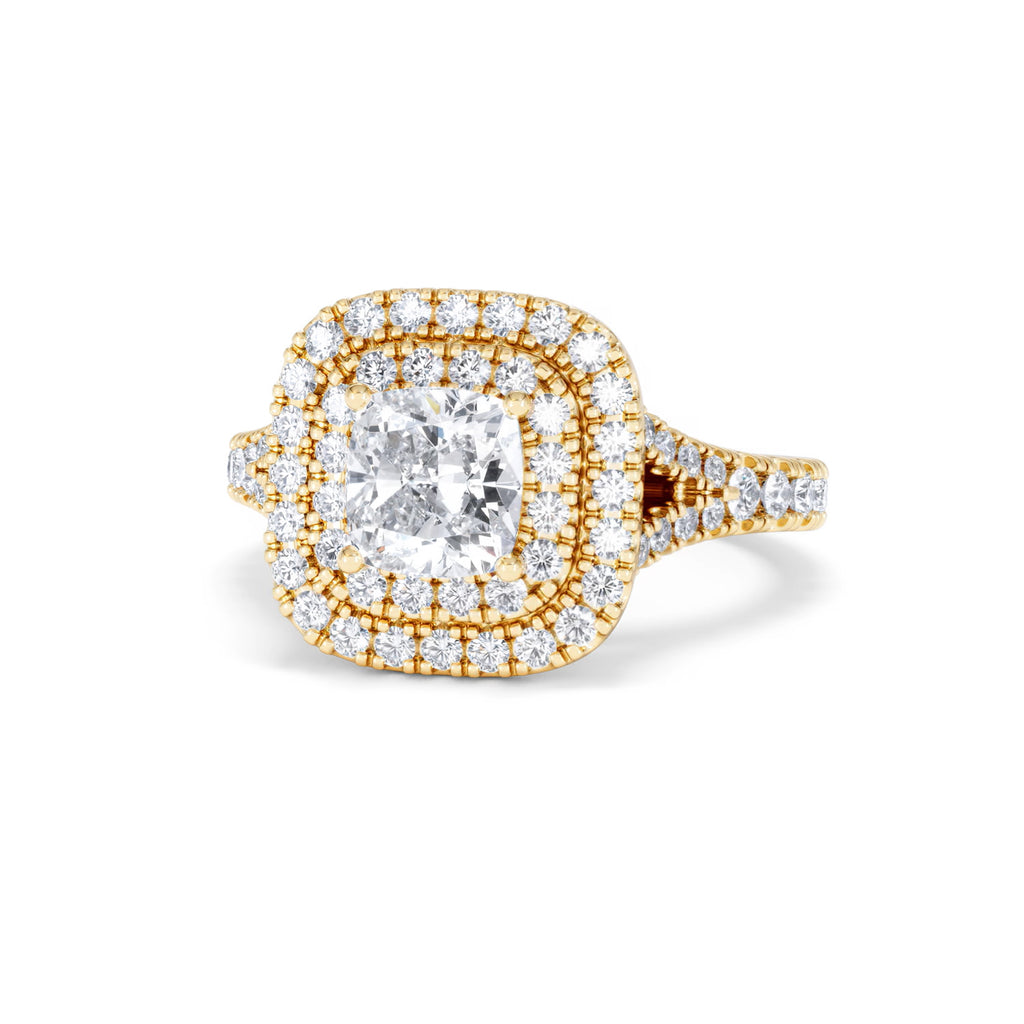 Anastasia GIA Diamond Halo Engagement Ring in 18K Gold 1.85ct G/VS